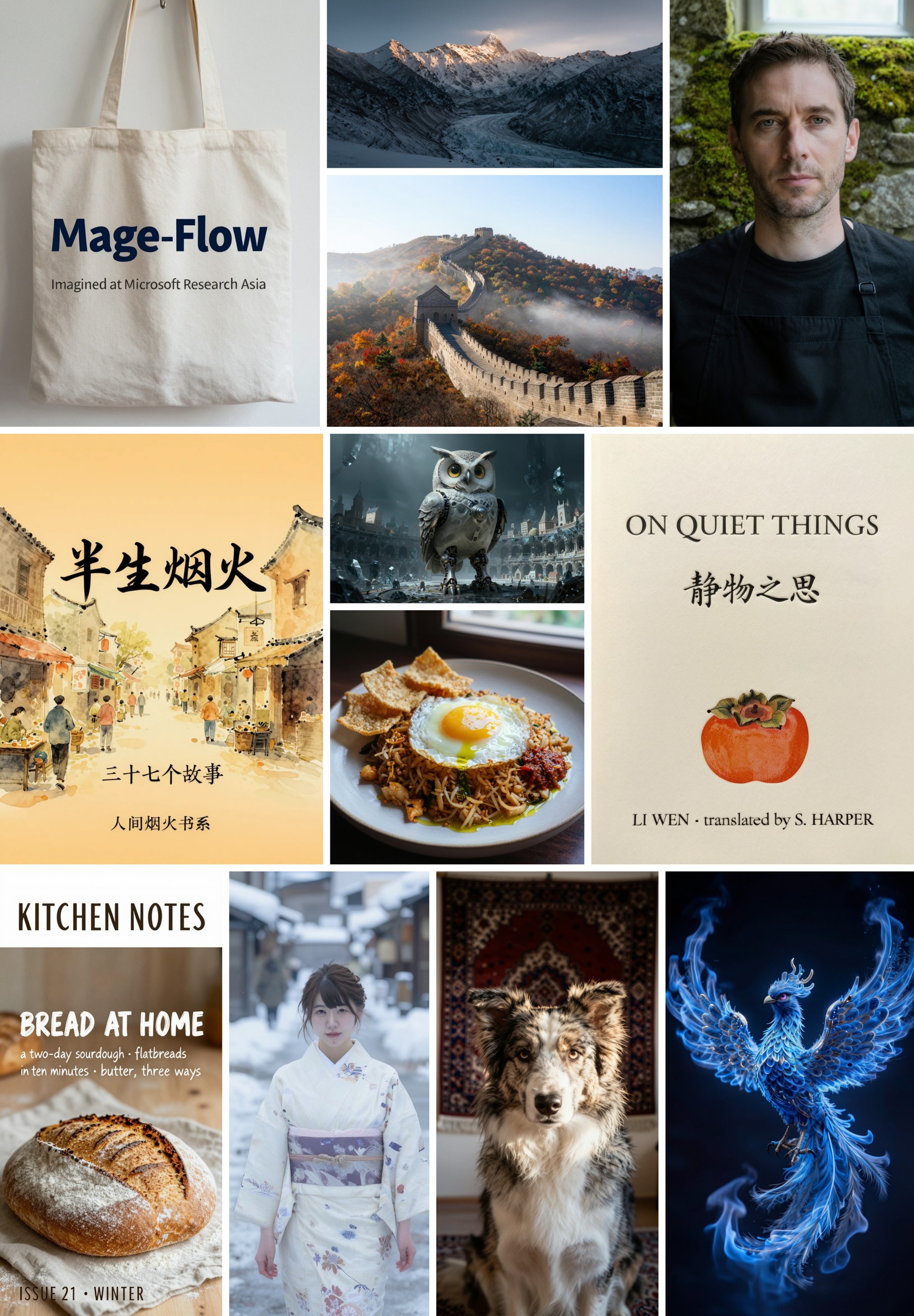 Mage-Flow 文生图能力展示：含中文书封渲染